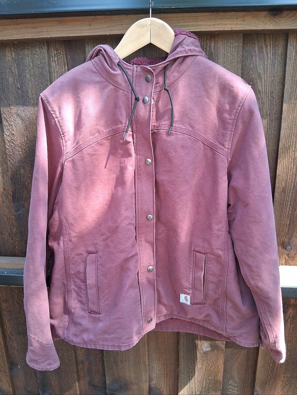 Carhartt Women's Sherpa Teddy Heavy Duty Jacket In Dusty Rose Color